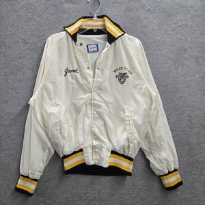 VINTAGE West Point Men Jacket M White 80s USA Champion Embroidered Crest Varsity